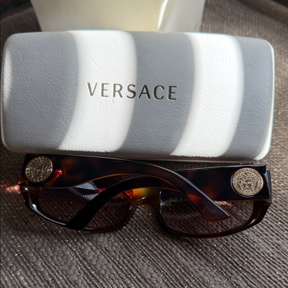 Versace Brown Sunglasses with Gold Medallions